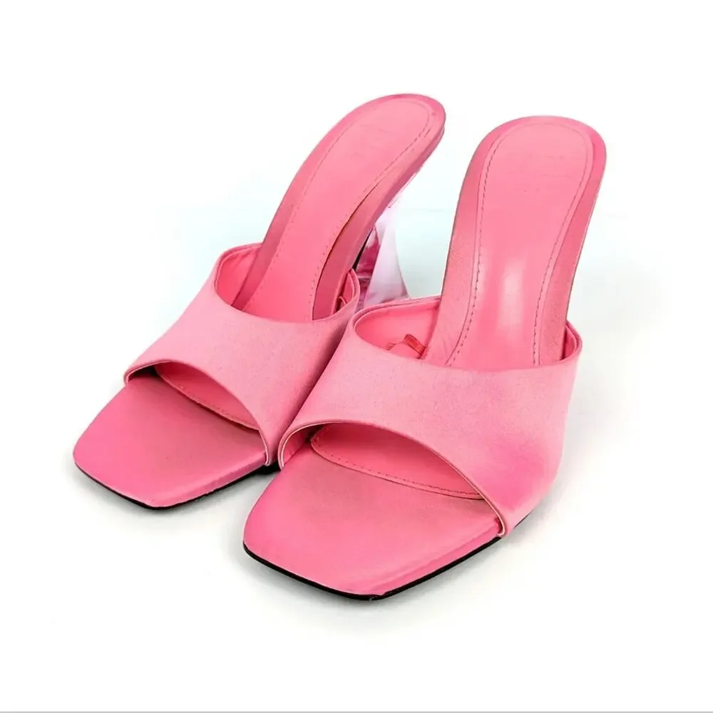 Zara Womens Shoes Pink Barbiecore Heeled Methacrylate Sandals Size 6